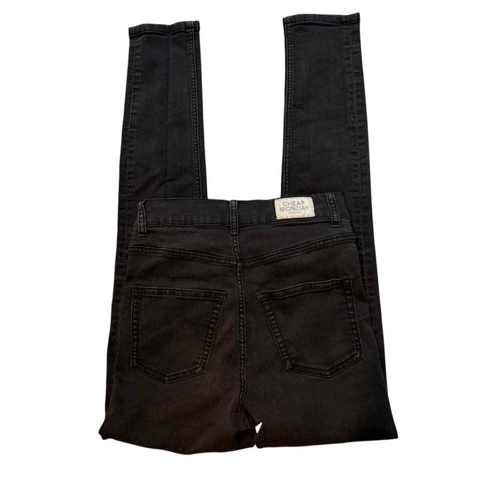 Cheap Monday High Spray Black Stone Skinny Jeans, Sz 24/25 - Picture 8 of 16